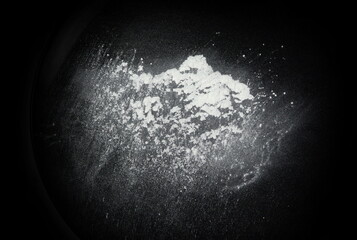 Ash isolated on black background. Ash explosion.