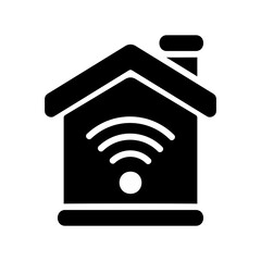 Smart Home icon vector illustration in solid style about internet of things for any projects