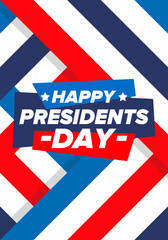 Fototapeta premium Happy Presidents day in United States. Washington's Birthday. Federal holiday in America. Celebrated in February. Patriotic american elements. Poster, banner and background. Vector illustration
