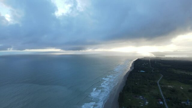The Sematan Beach and Coastline of the most southern part of Sarawak and Borneo Island