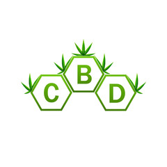 Green CBD oil icon shop product stamp art design illustration.