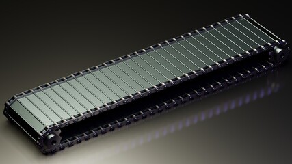 CONVEYOR BELT ROLLER CHAIN - THIS EQUIPMENT IS USED TO LOADING- 3D RENDER