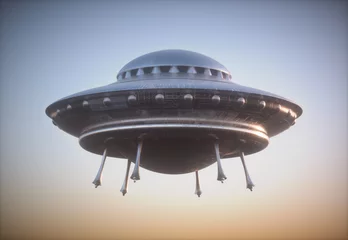 Foto op Plexiglas UFO niet-geïdentificeerd vliegend object uitknippad inbegrepen © ktsdesign