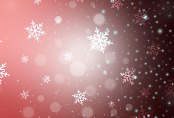 Light Pink, Red vector pattern in Christmas style.