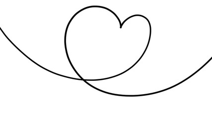 Simple line art heart and tree book art page illustration design.