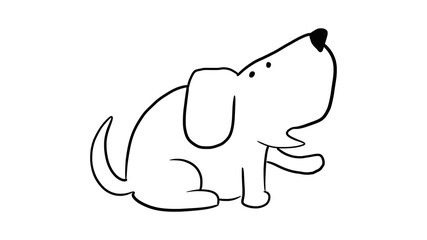 My dog is funny line art illustration kids school book design card
