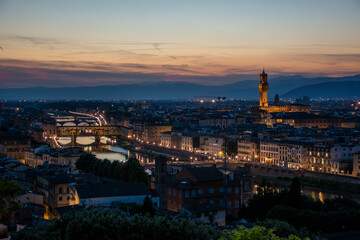 Fototapeta na wymiar Florence, Italy at night.