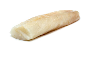 frozen cod fillet fish isolated on white background