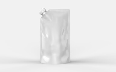 3d Various White Blank Doypack Template Mockup for juice, ketchup and liquids.