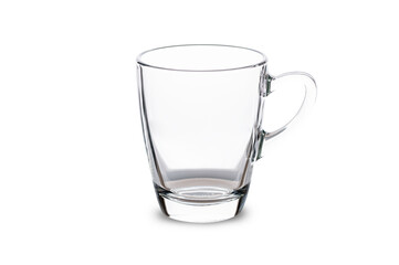 Empty glass cup  isolated on white
