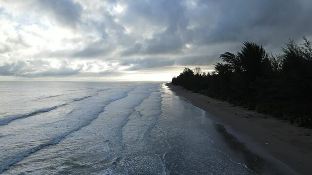 The Sematan Beach and Coastline of the most southern part of Sarawak and Borneo Island