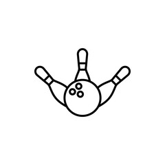 Bowling icon vector. bowling ball and pin icon. bowling pins