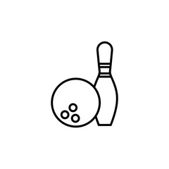 Bowling icon vector. bowling ball and pin icon. bowling pins