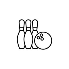 Bowling icon vector. bowling ball and pin icon. bowling pins