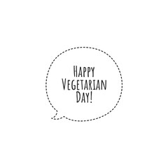 ''Happy vegetarian day'' Lettering