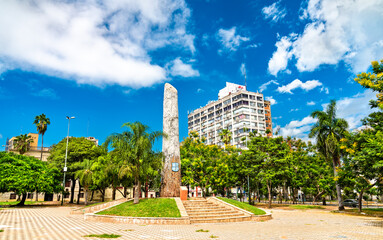 Madre de Ciudades Monument on the Plaza de Armas in Asuncion, Paraguay - obrazy, fototapety, plakaty