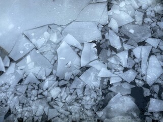 broken ice on water