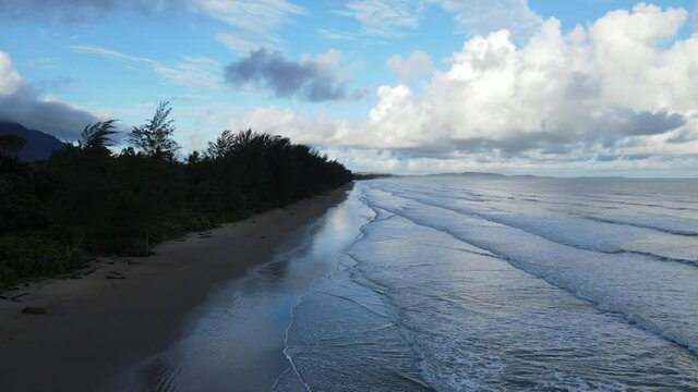 The Sematan Beach and Coastline of the most southern part of Sarawak and Borneo Island