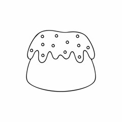 Easter cake drawn with a contour Doodle line.