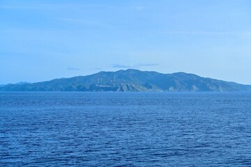 津軽海峡の船上から見た龍飛岬の情景＠青森