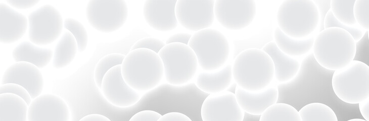 Abstract Gray White background. 3d Sphere pattern. Glowing Circles. Round shapes. Neutral calm vector illustration