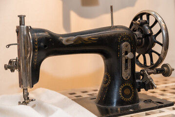 Old Nostalgic Sewing Machine - Closeup Tailoring