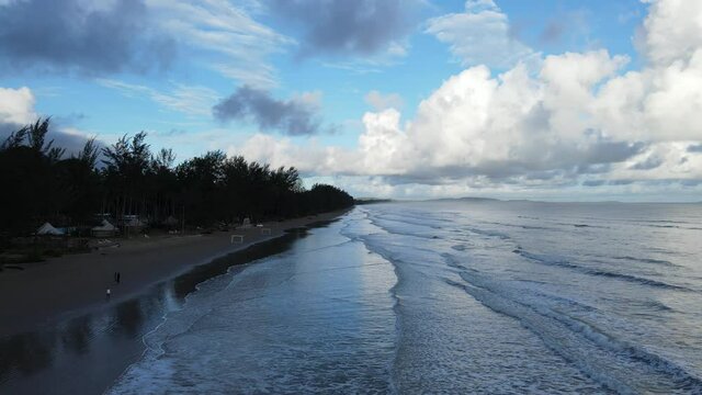 The Sematan Beach and Coastline of the most southern part of Sarawak and Borneo Island