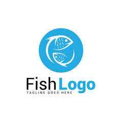 Fish logo vector template.