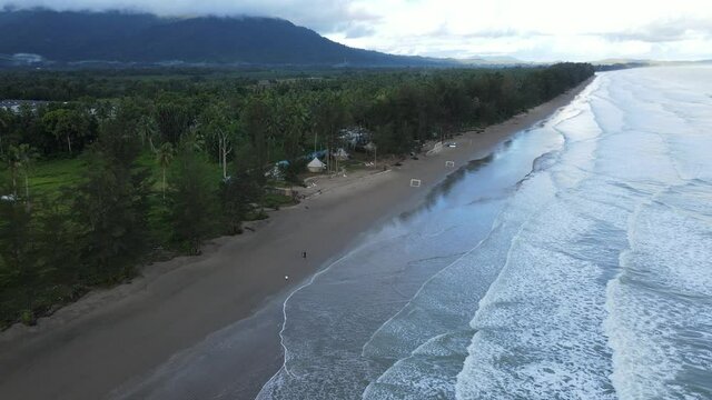 The Sematan Beach and Coastline of the most southern part of Sarawak and Borneo Island