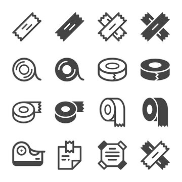 sticky tape and adhesive tape icon set,vector and illustration
