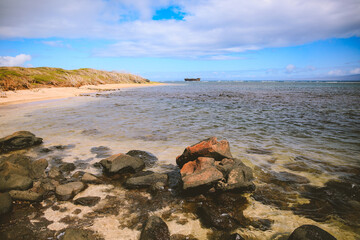 hipwreck Beach，kaiolohia, Lanai island, Hawaii