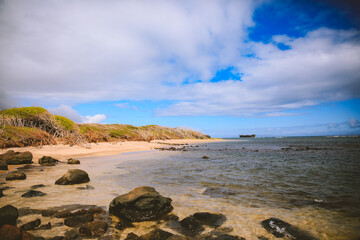 hipwreck Beach，kaiolohia, Lanai island, Hawaii