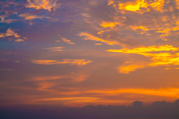 Colorful sunset sky with cloud dramatic sky