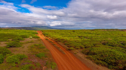 Aeria view of Lanai island, Hawaii