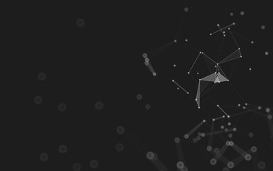 Fototapeta premium Abstract background. Molecules technology with polygonal shapes, connecting dots and lines. Connection structure. Big data visualization.