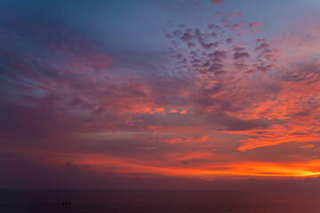 Colorful sunset sky with cloud dramatic sky
