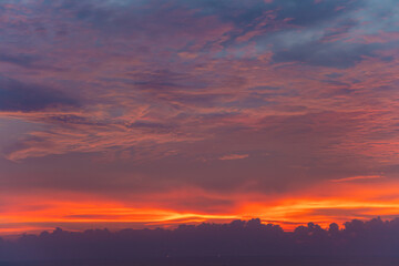 Colorful sunset sky with cloud dramatic sky