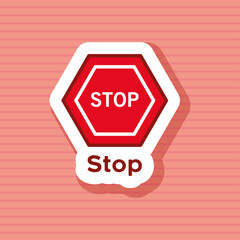 Stop sign cartoon sticker illustration