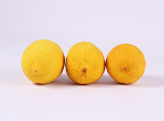 Lemon fruits on the table isolated white background