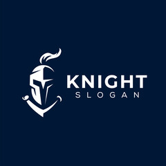 spartan knight helmet logo design