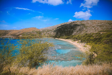 Hanauma Bay, East Honolulu coastline, Oahu, Hawaii