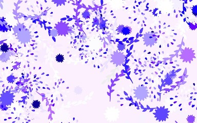 Light Purple vector doodle backdrop with flowers