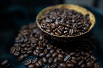 Texturas de Café Mexicano tostado.