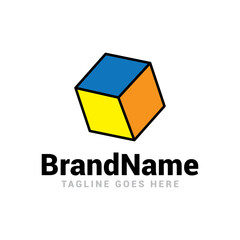 Cube Digital technology logo icon vector template.