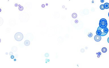 Light Pink, Blue vector background with bubbles.