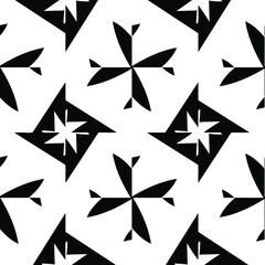  Black and white texture. Abstract seamless geometric pattern. 