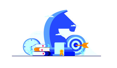 business management strategy flat illustration