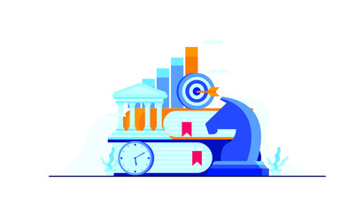 business management strategy flat illustration