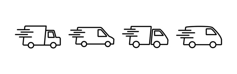 Fast shipping delivery truck icon vector. Delivery truck icon. fast delivery icon