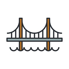 Bridge icon vector illustration. Can also be used for building and landmarks . Suitable for mobile apps, web apps and print media.